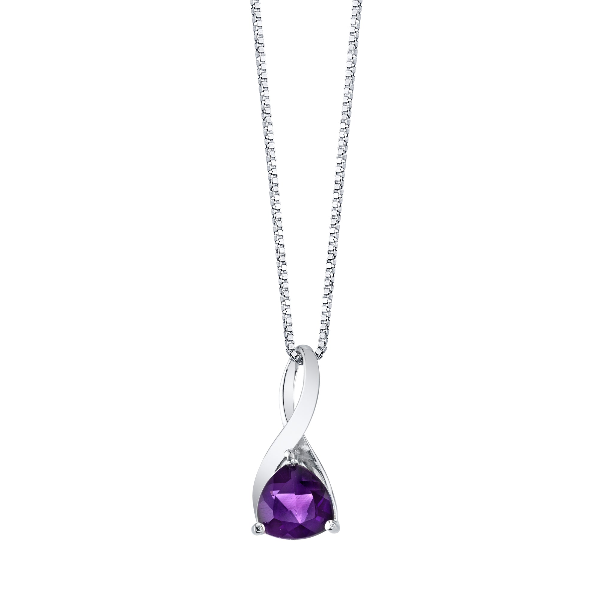 Amethyst Infinity Solitaire Pendant