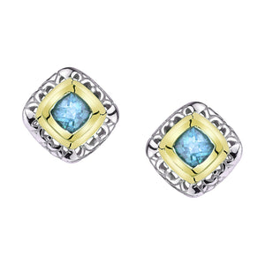 Square Gold and Silver Earrings