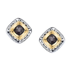 Square Gold and Silver Earrings