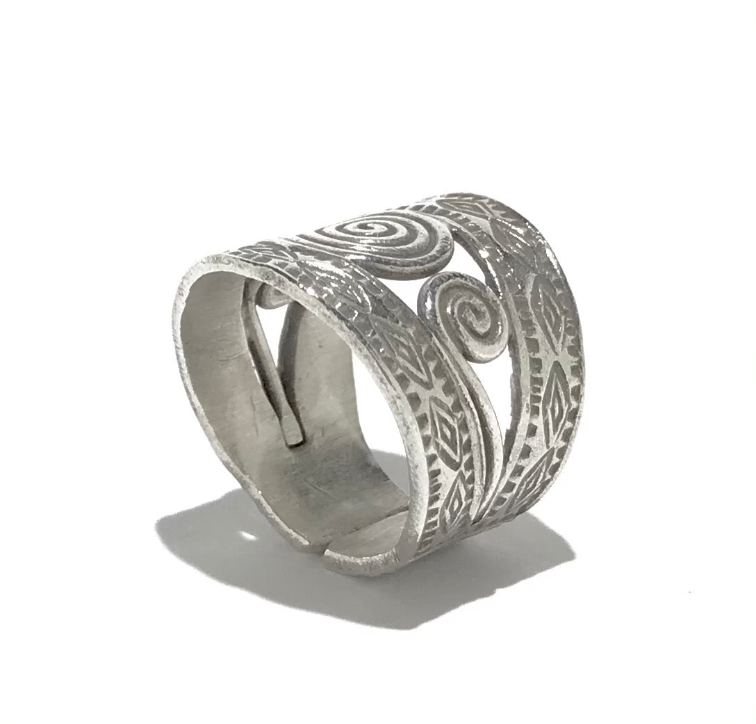 Thai Hill Tribe Silver Open Spiral Ring