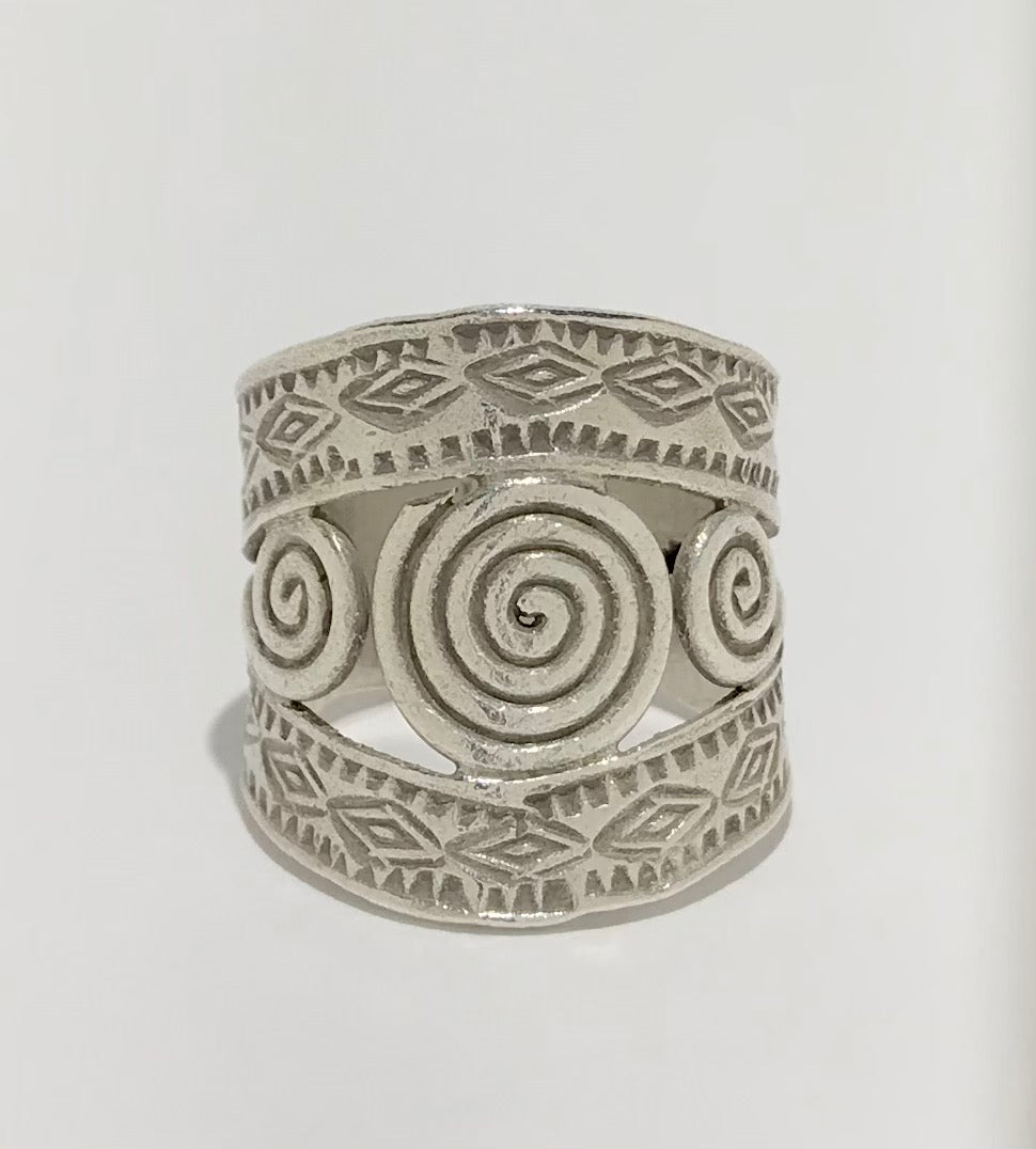 Thai Hill Tribe Silver Open Spiral Ring