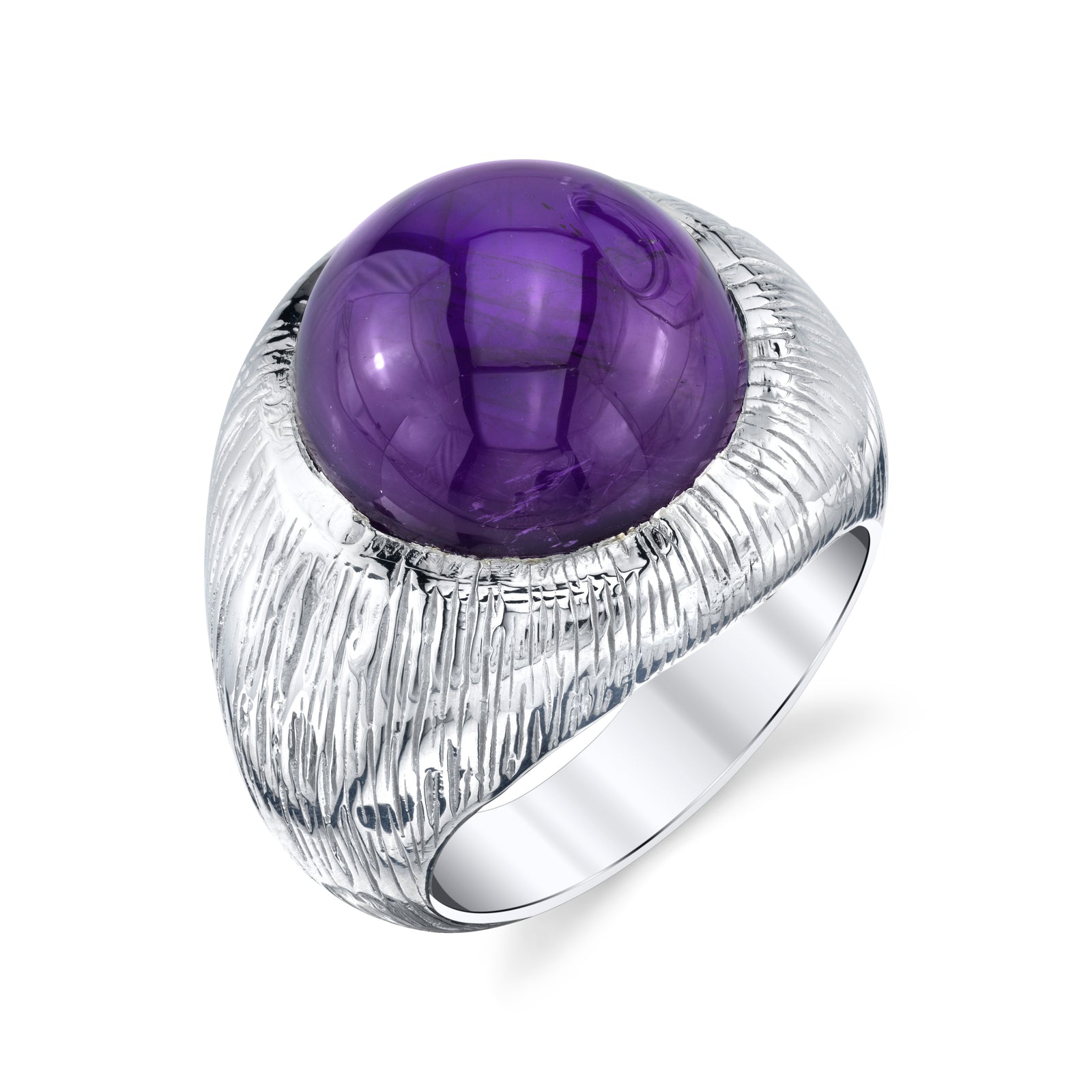 Brushed Men's Cabochon Ring