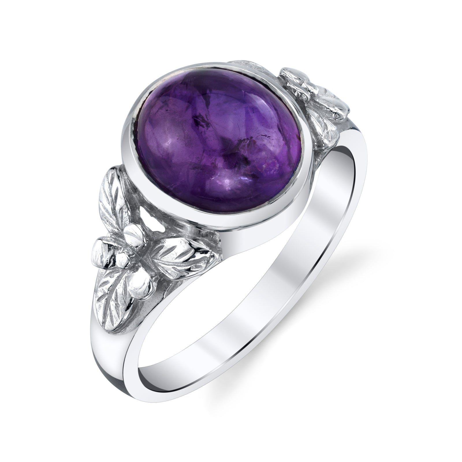 Men's Leaf Cabochon Ring