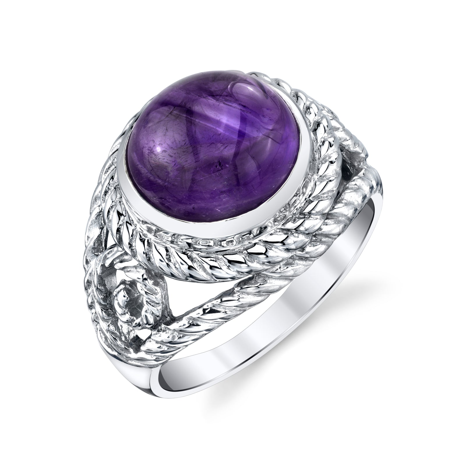 Men's Braided Cabochon Ring