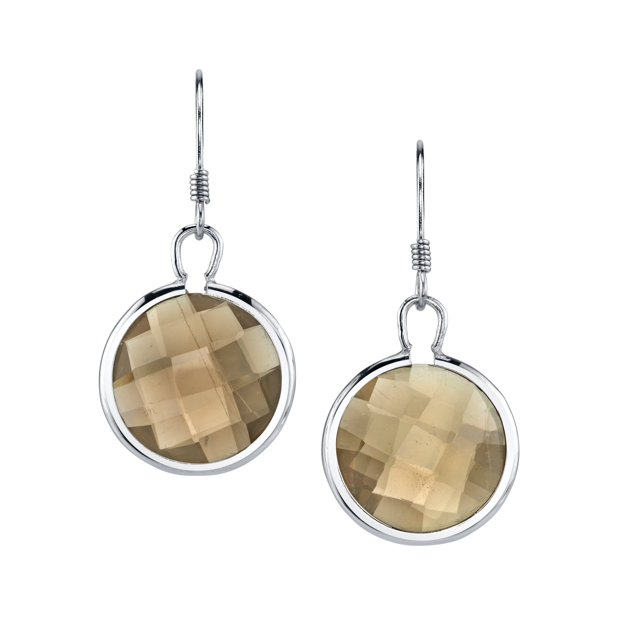 Faceted Round Earrings