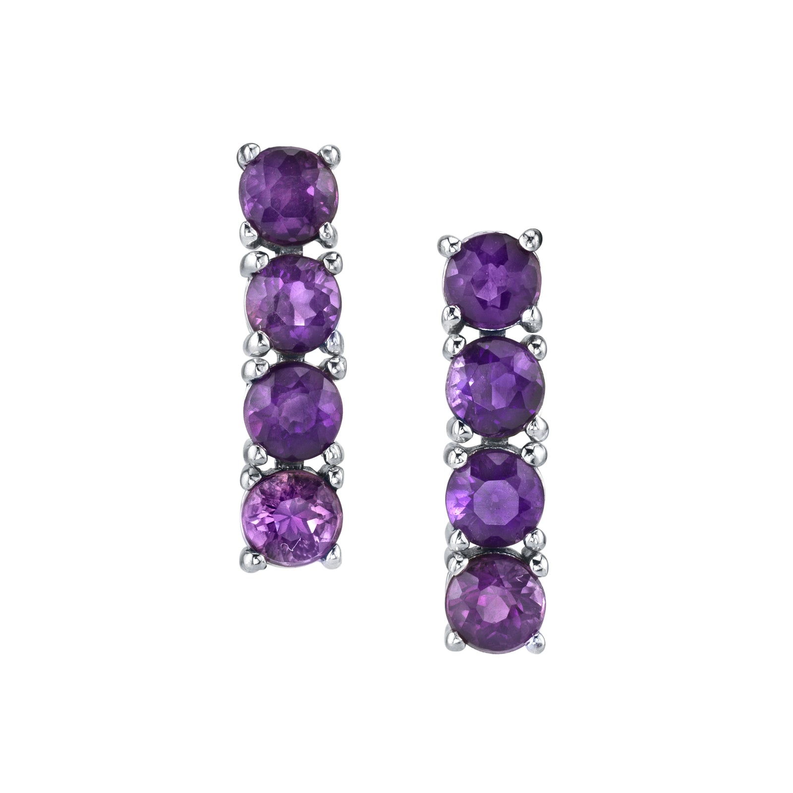 Amethyst Drop Stud Earrings