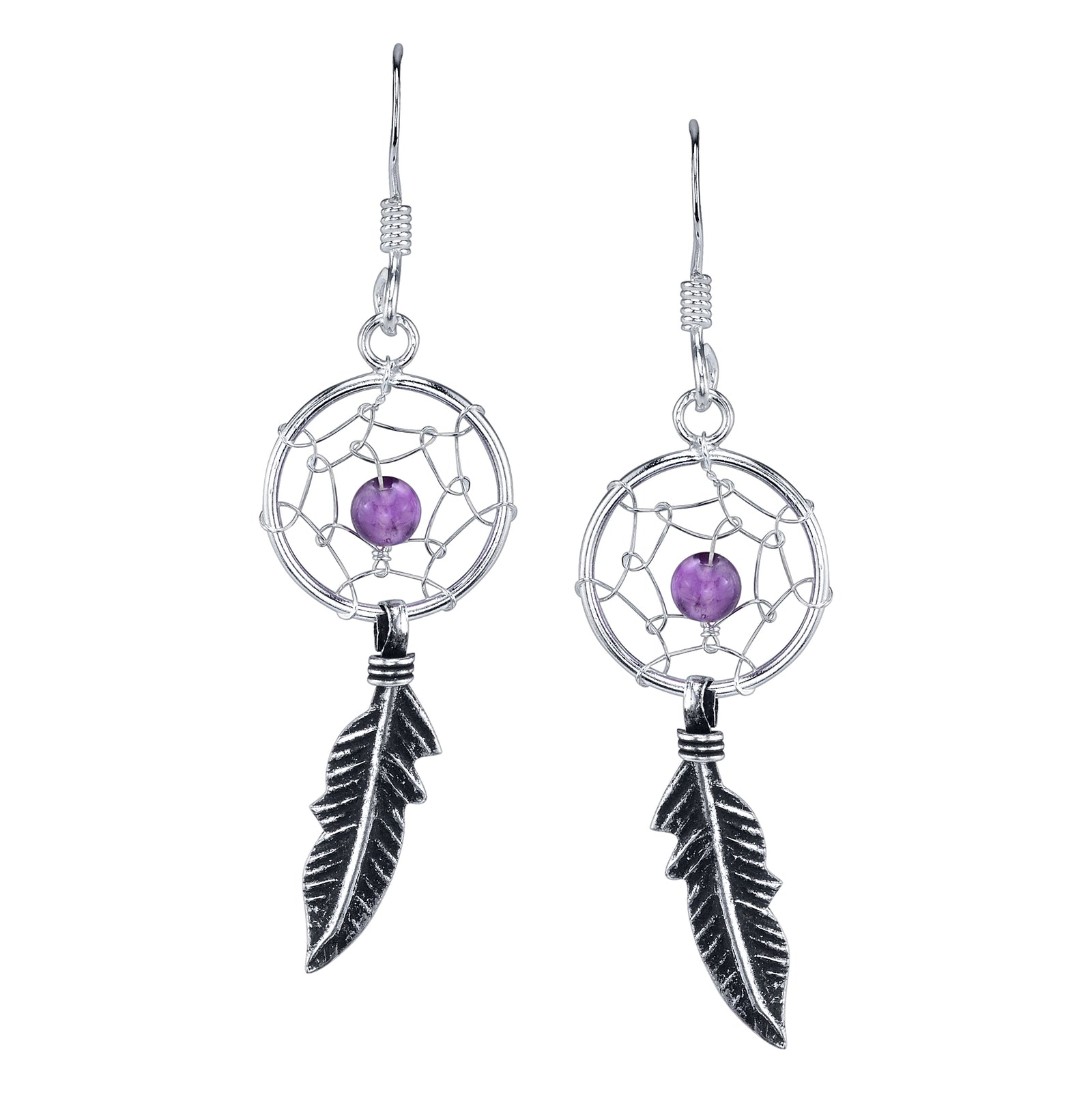 Amethyst Dream Catcher Earring