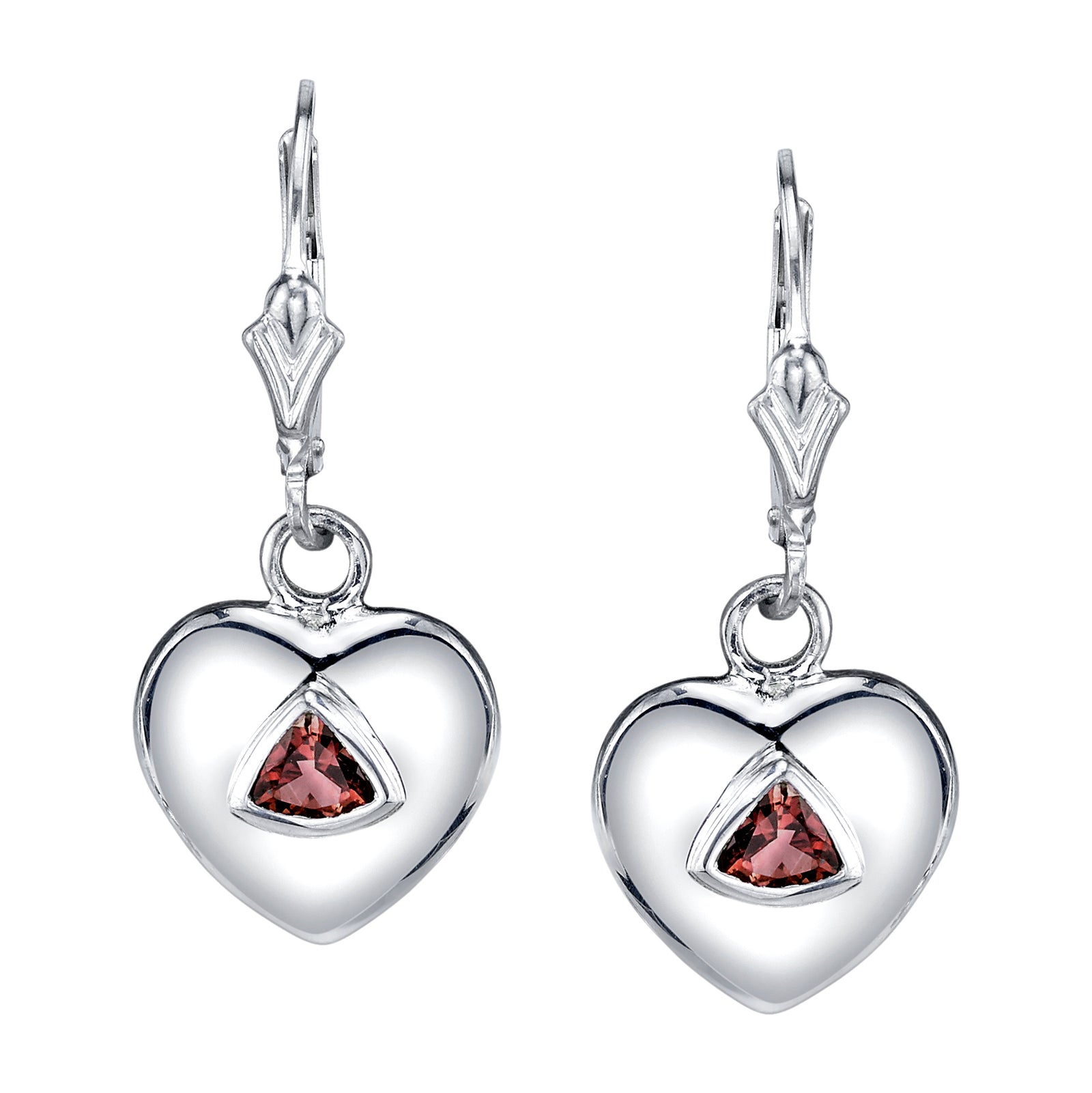 Trillion Heart Stone Earring