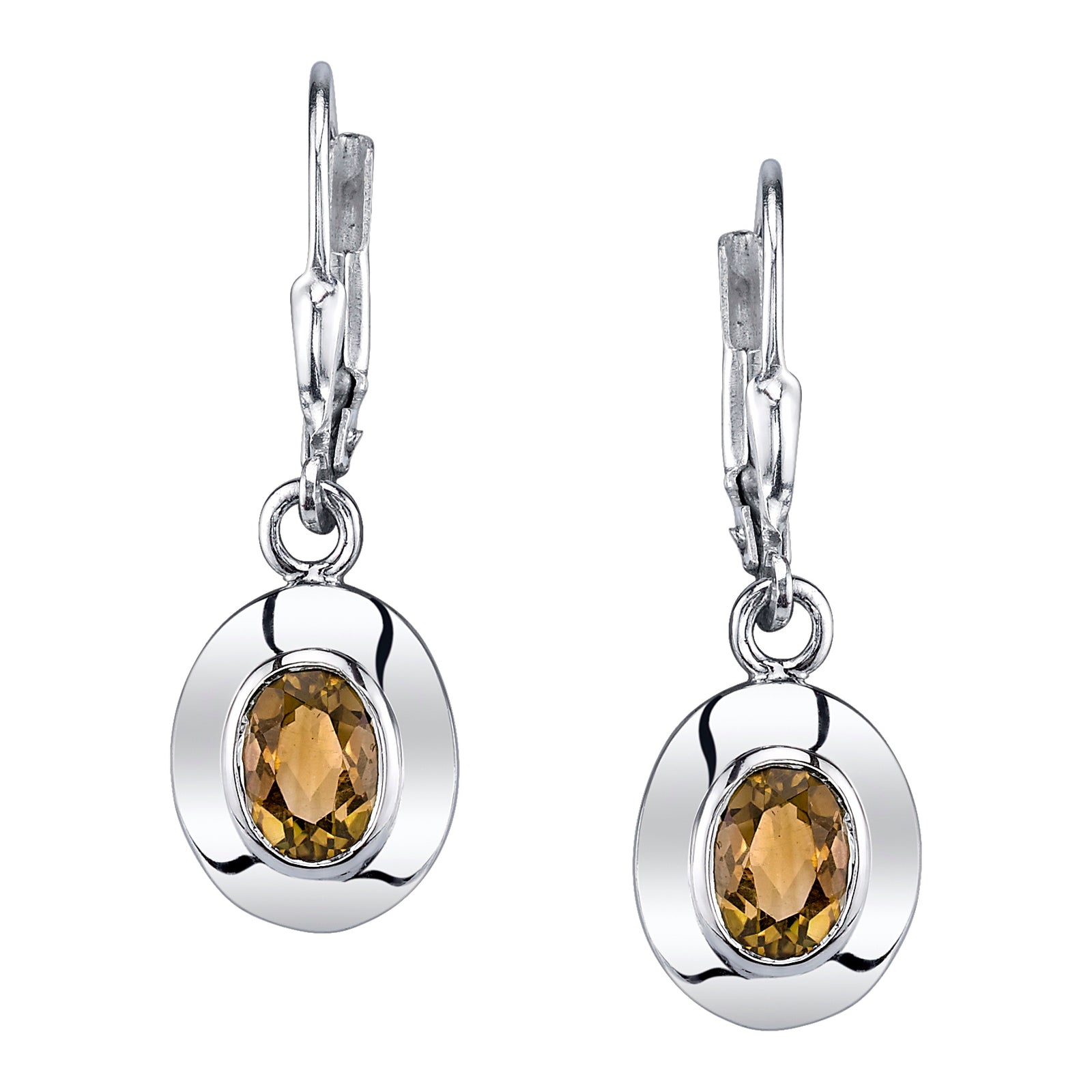 Simple Oval Stone Earrings