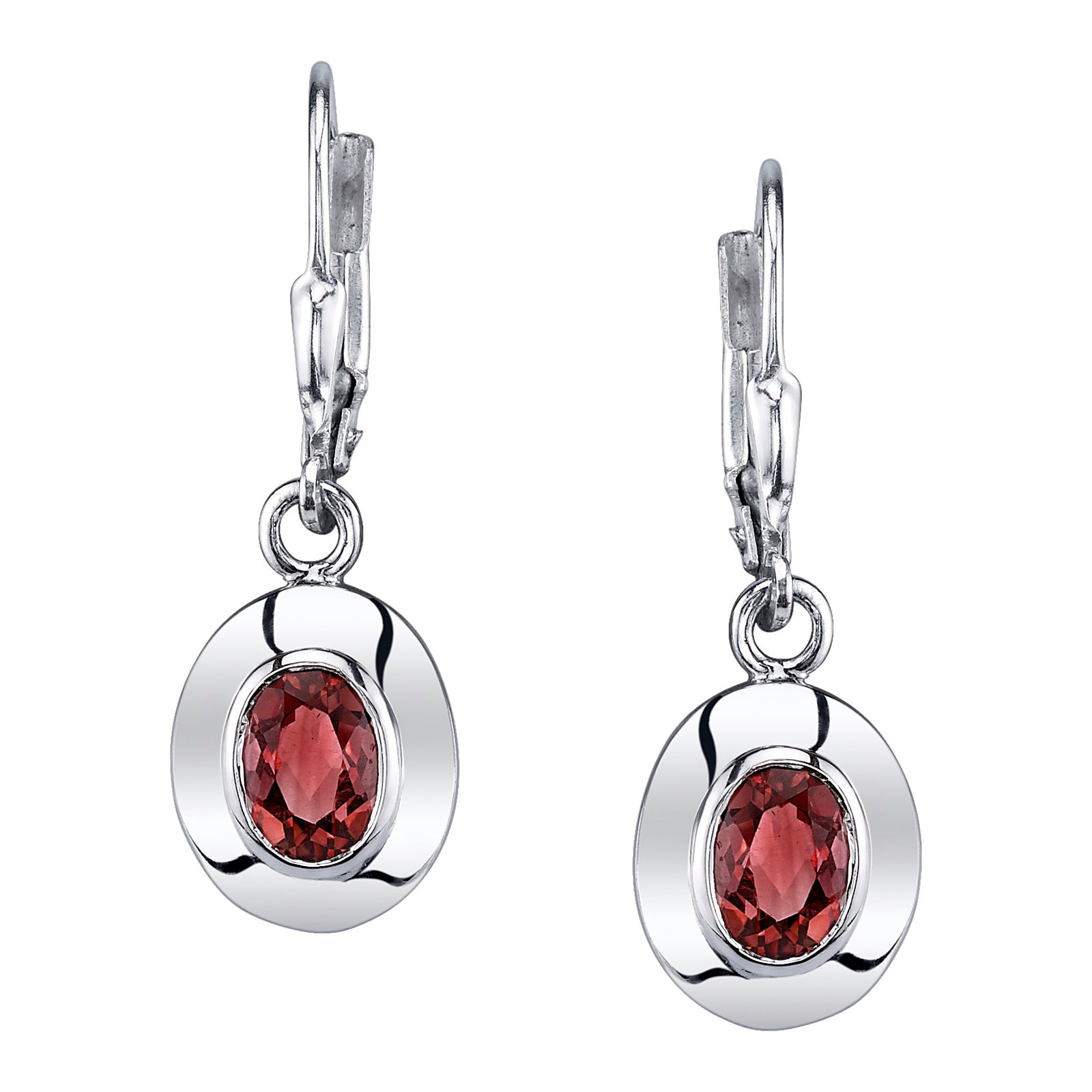 Simple Oval Stone Earrings