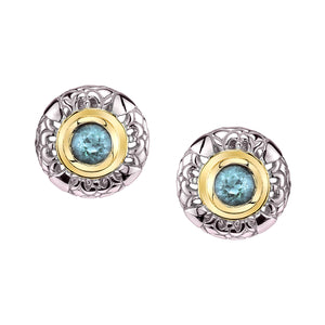 Round Gold and Silver Earrings