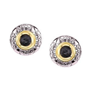 Round Gold and Silver Earrings