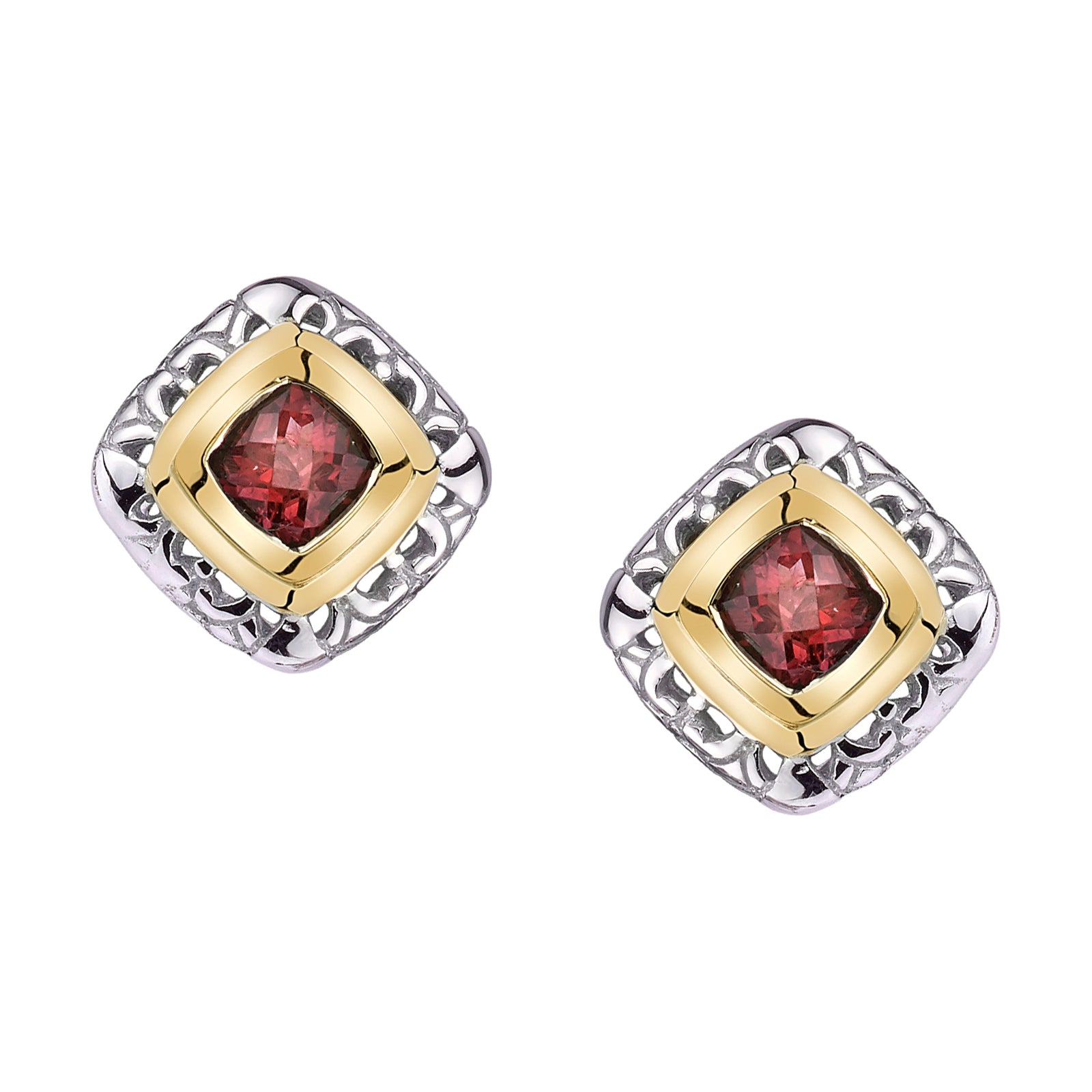 Square Gold and Silver Earrings