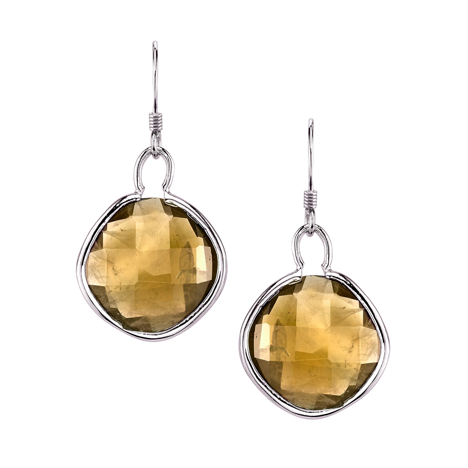Faceted Square Earrings