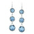 Three Stone Faceted Round Earrings
