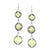 Three Stone Faceted Square Earrings