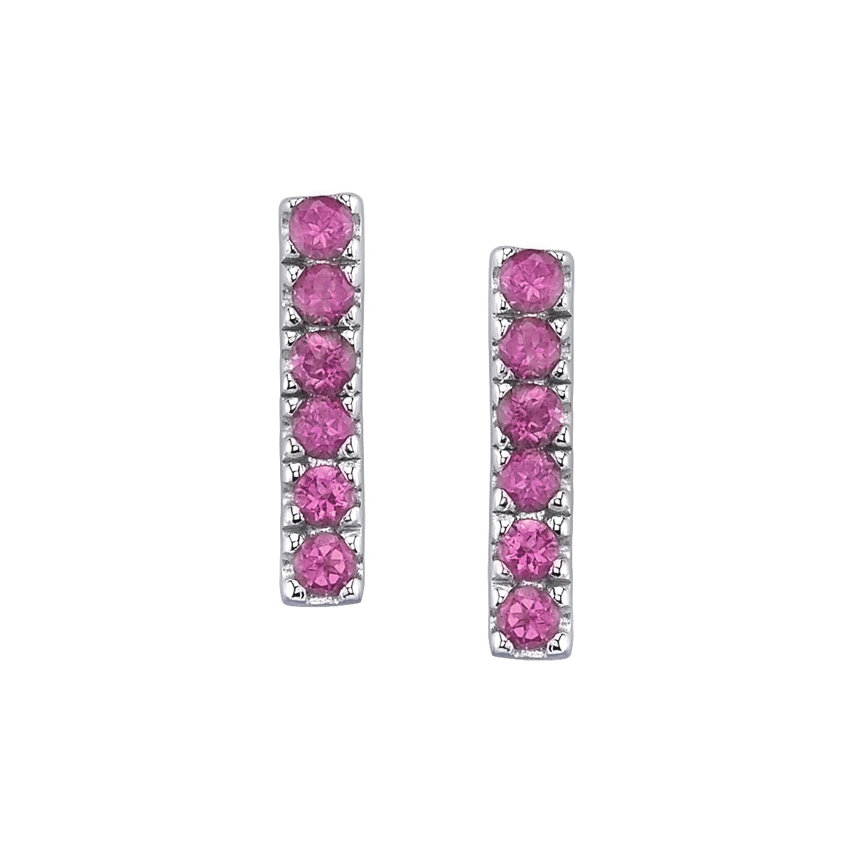 Six Stone Stud Earrings