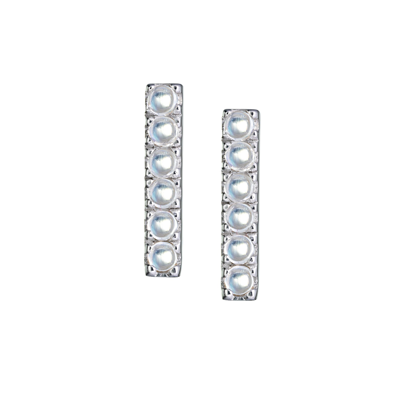 Six Stone Stud Earrings