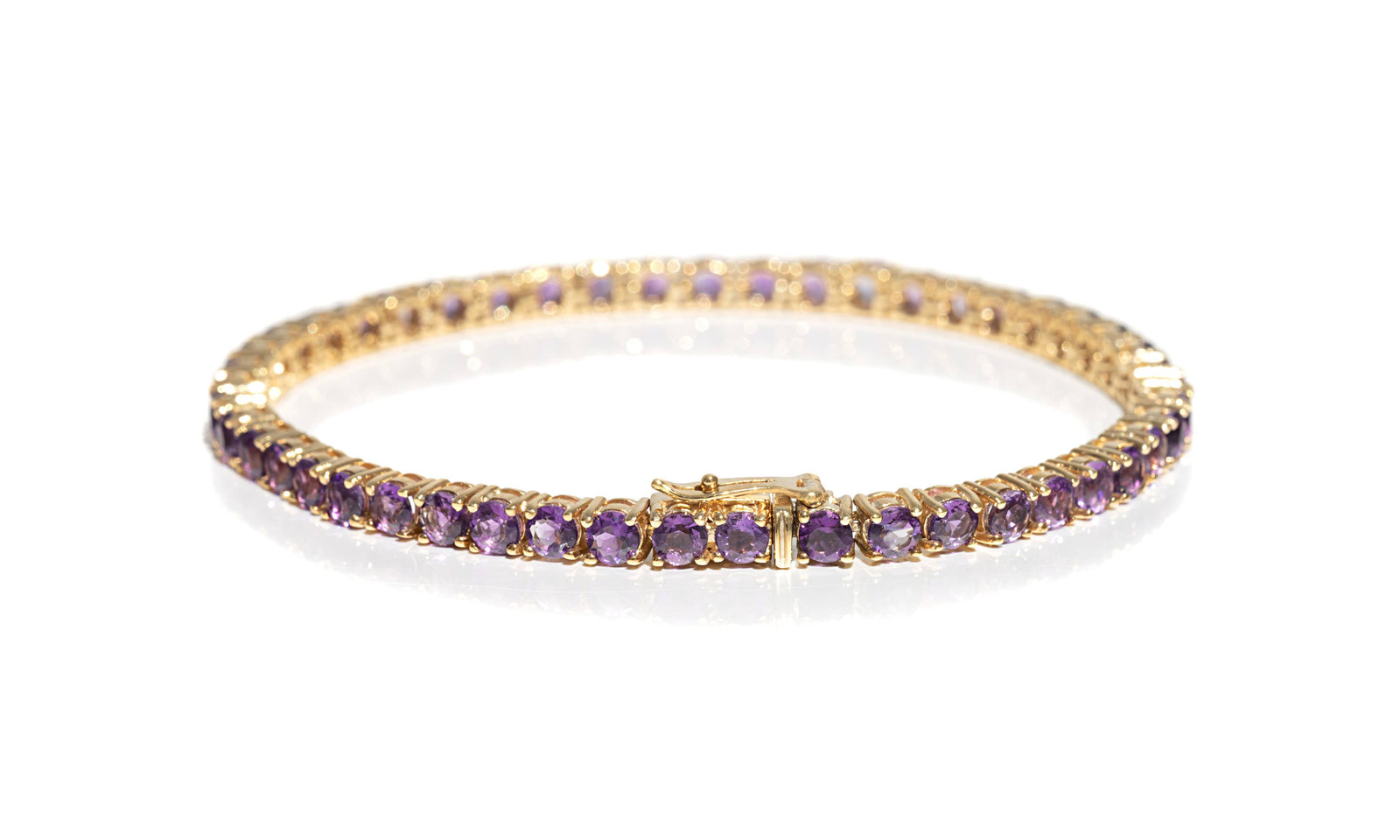 Gold Amethyst Tennis Bracelet