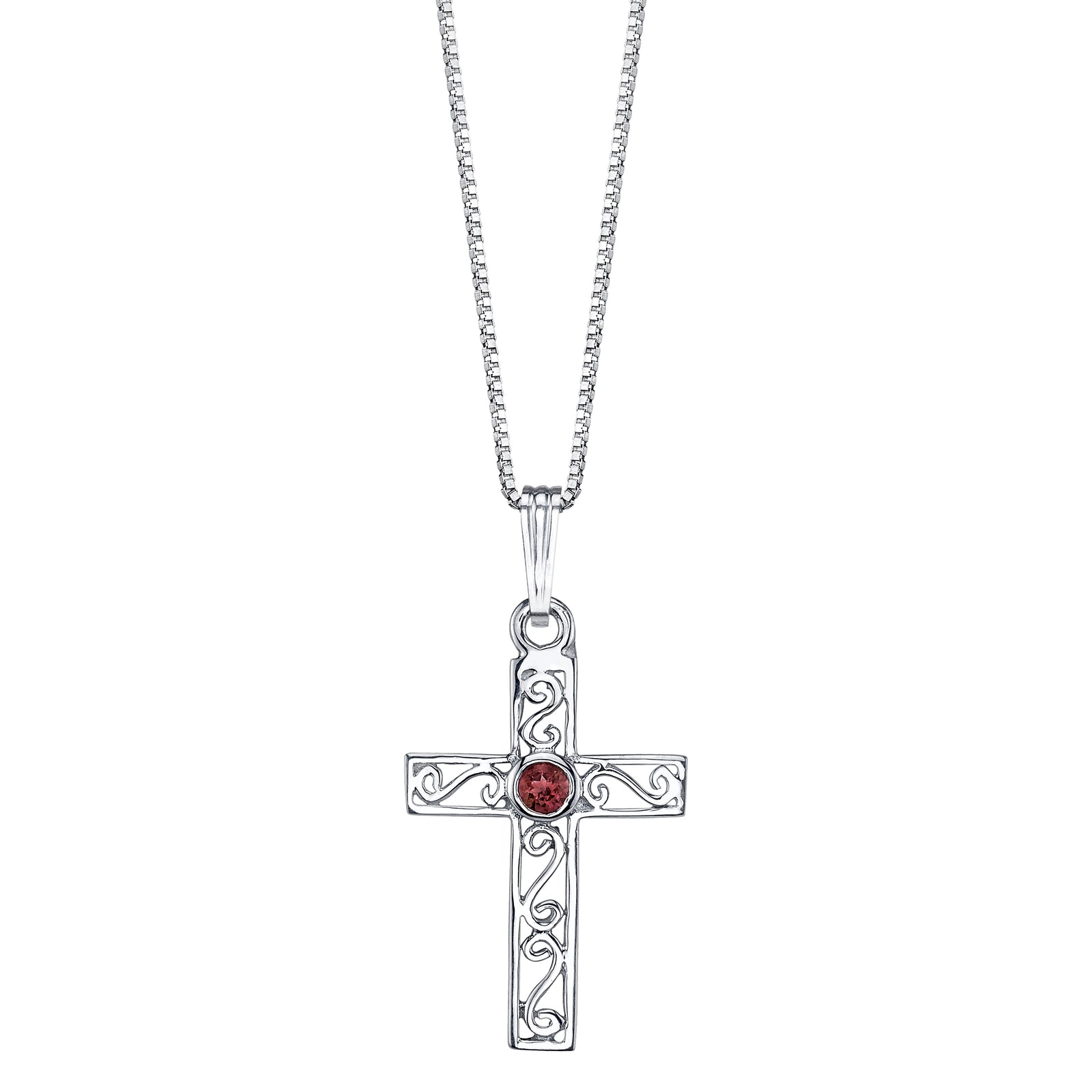 Delicate Cross Pendant with Stone