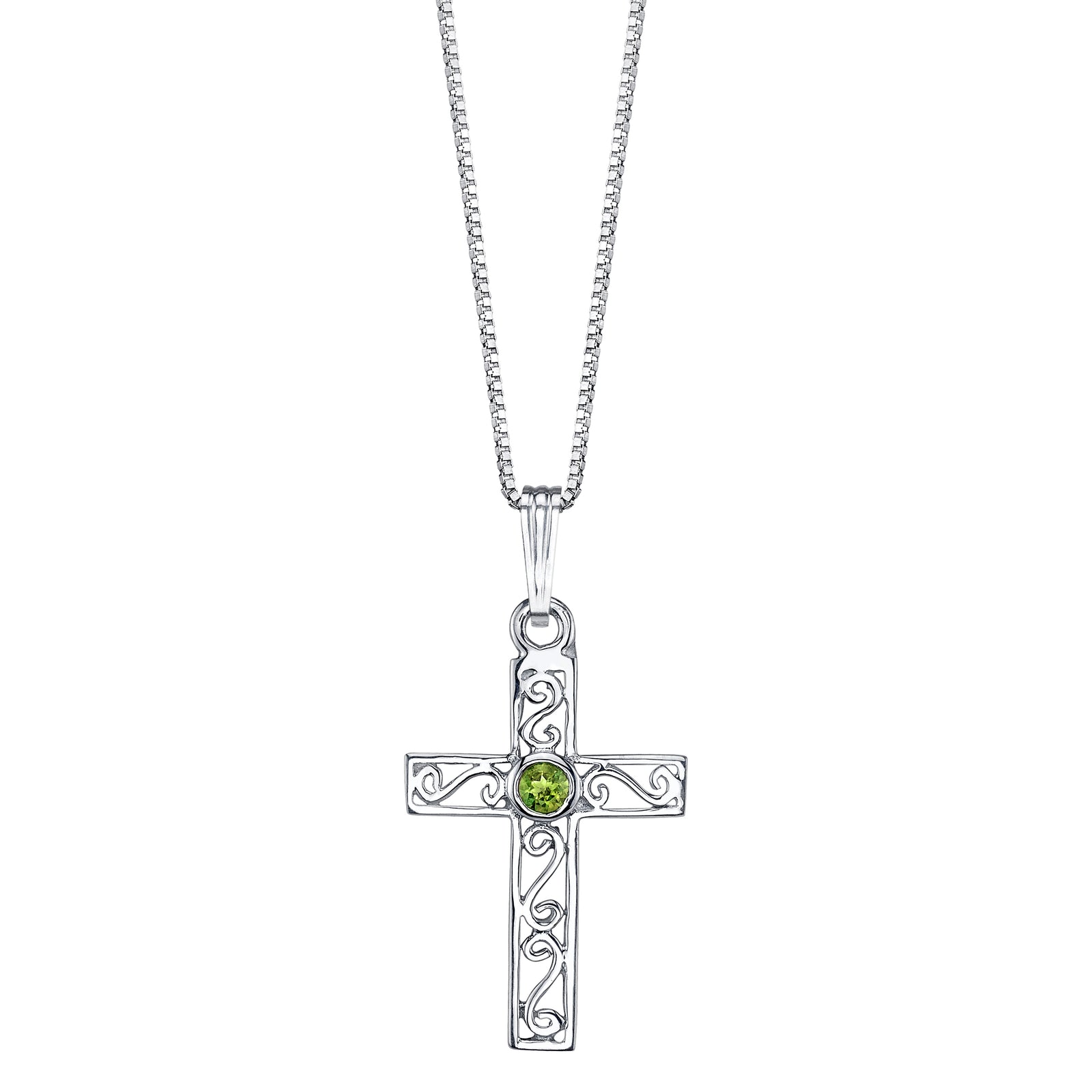 Delicate Cross Pendant with Stone