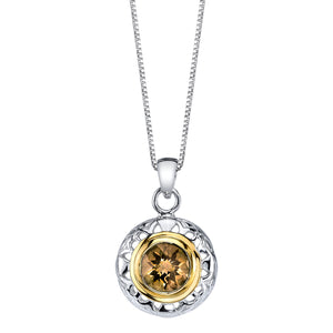 Round Silver and Vermeil Pendant