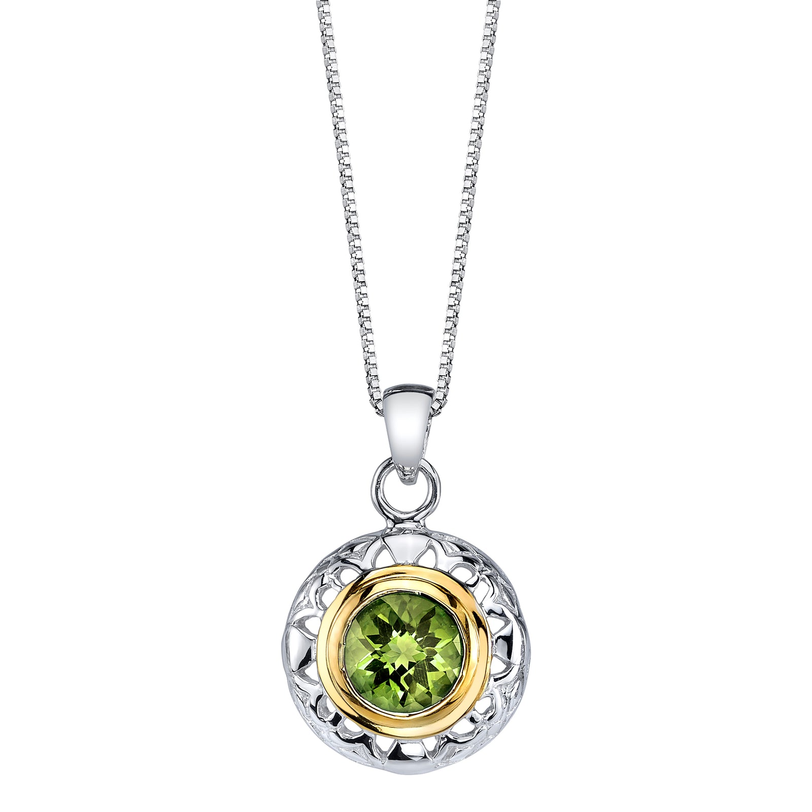 Round Silver and Vermeil Pendant