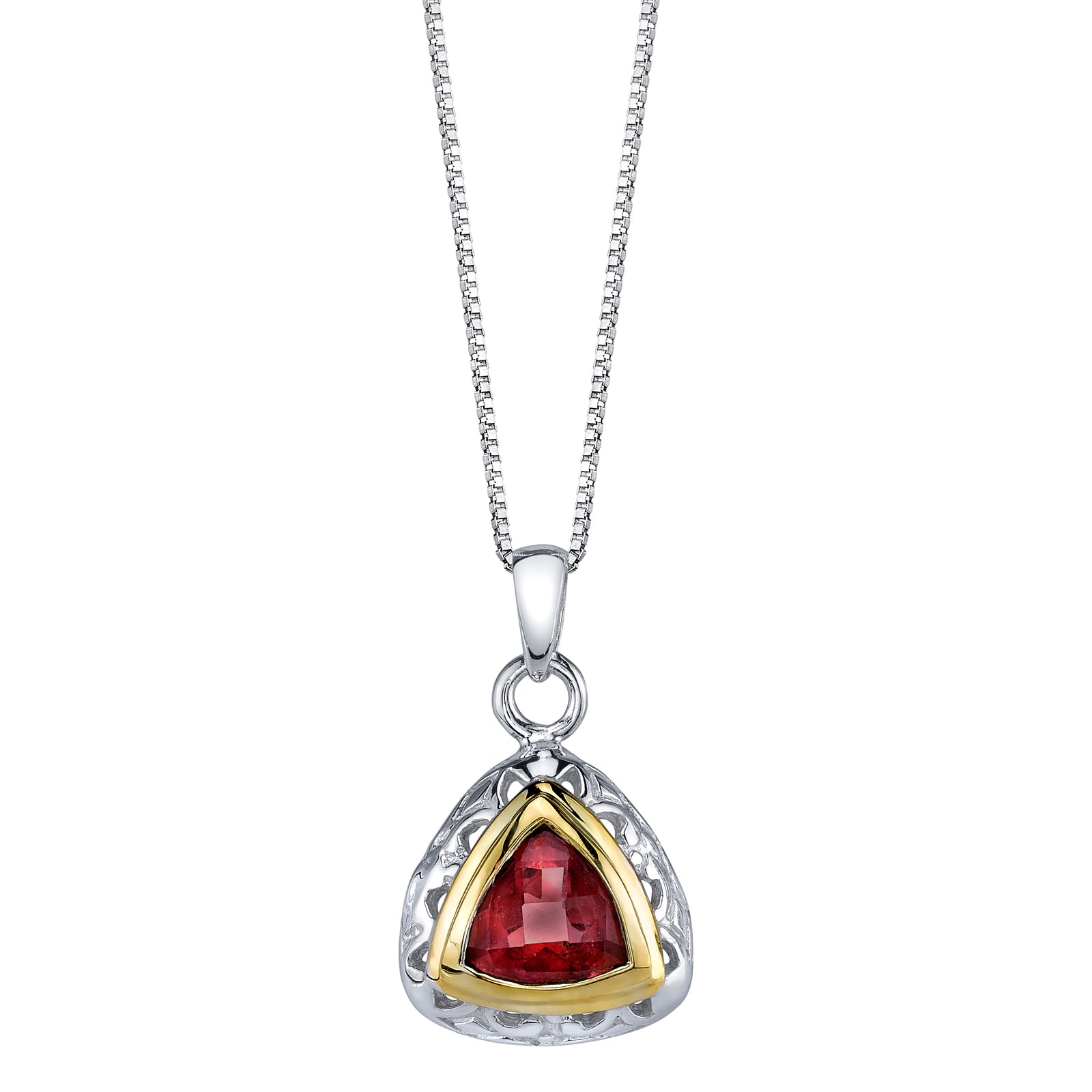 Trillion Silver and Vermeil Pendant