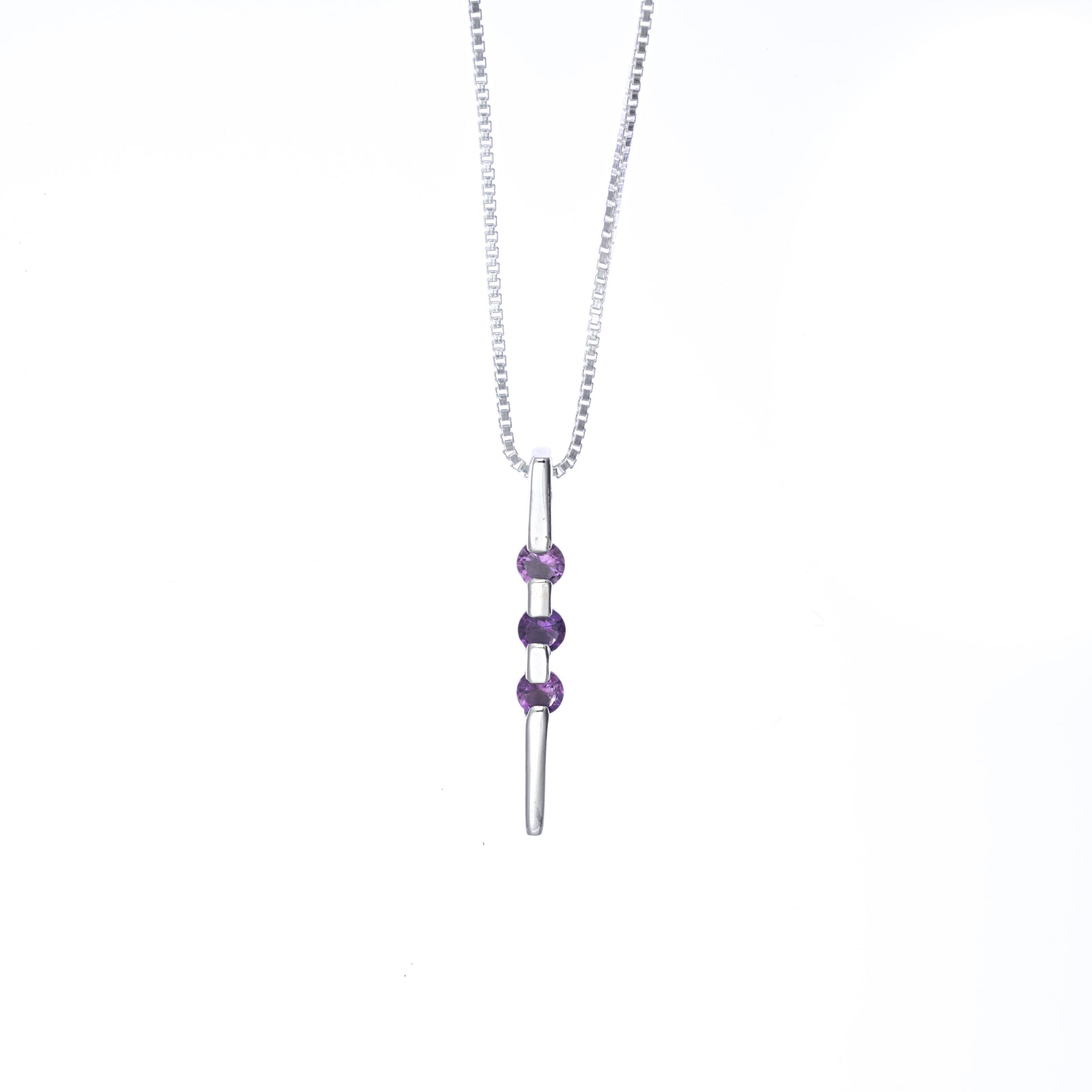 Three Stone Vertical Pendant