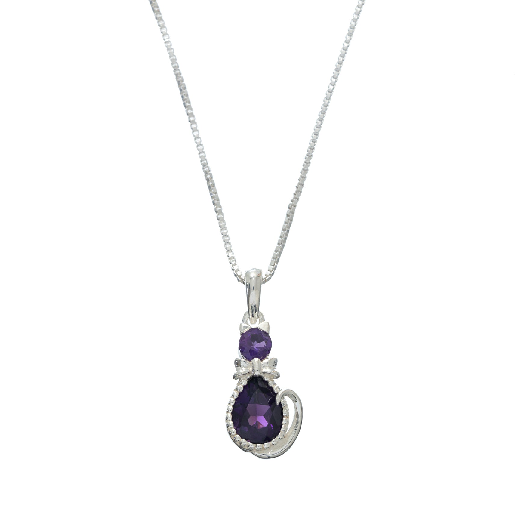 Kitty Cat Sterling and Four Peaks Amethyst Pendant