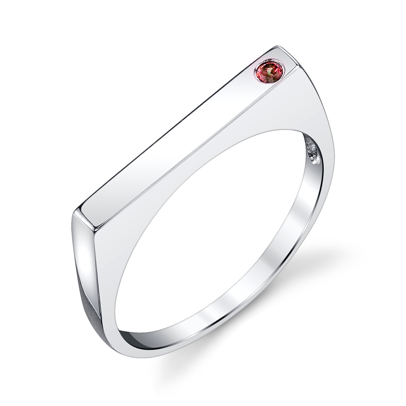 Silver and Stone Bar Ring