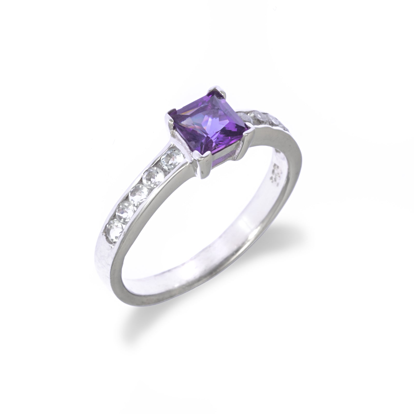 Amethyst and White Topaz Ring