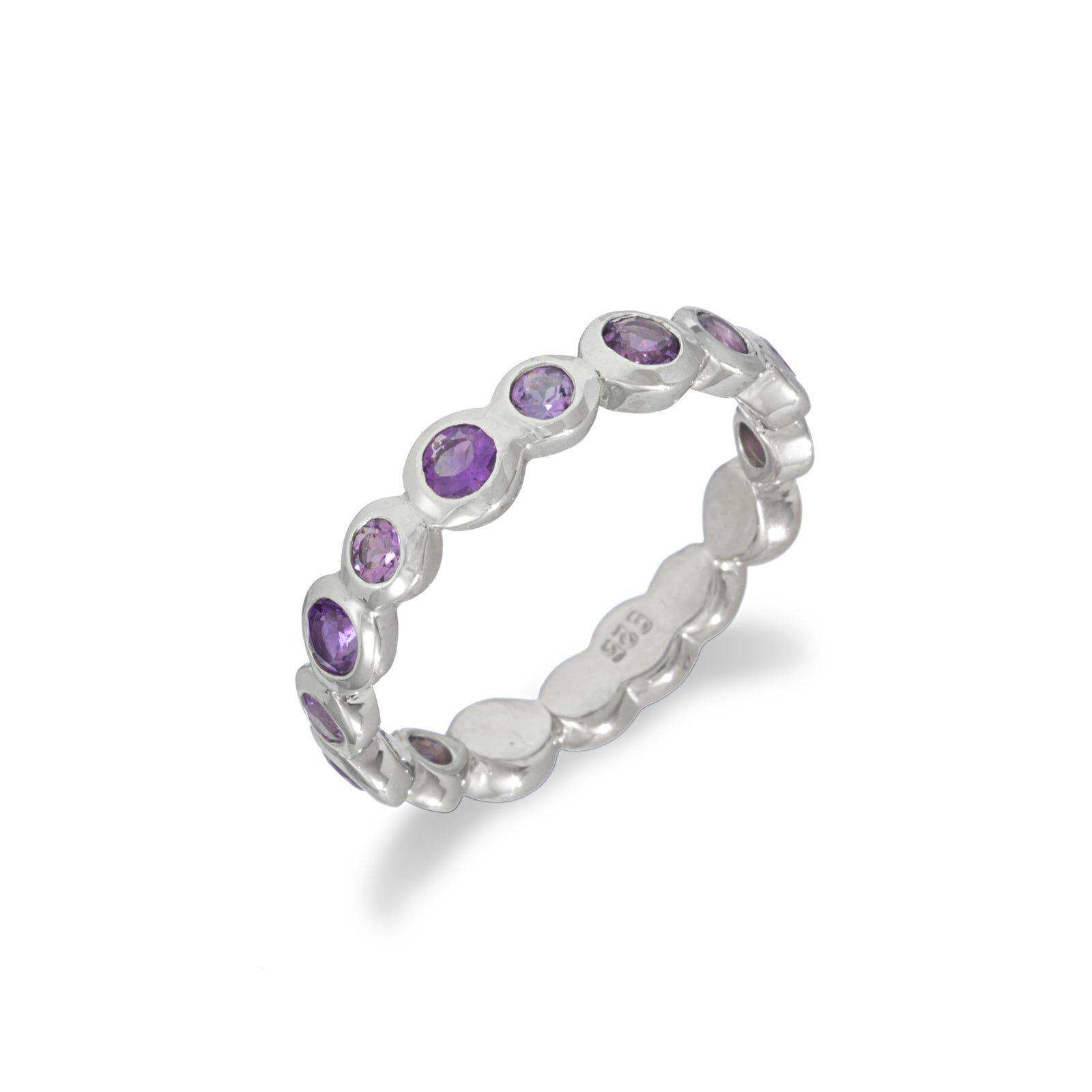 Amethyst Bezel-Set Eternity Ring