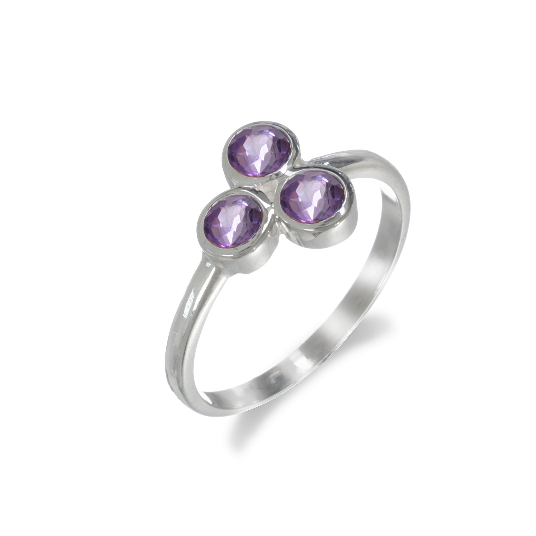 Triple Stone Sterling Ring