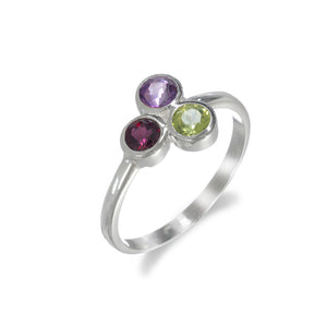 Triple Stone Sterling Ring