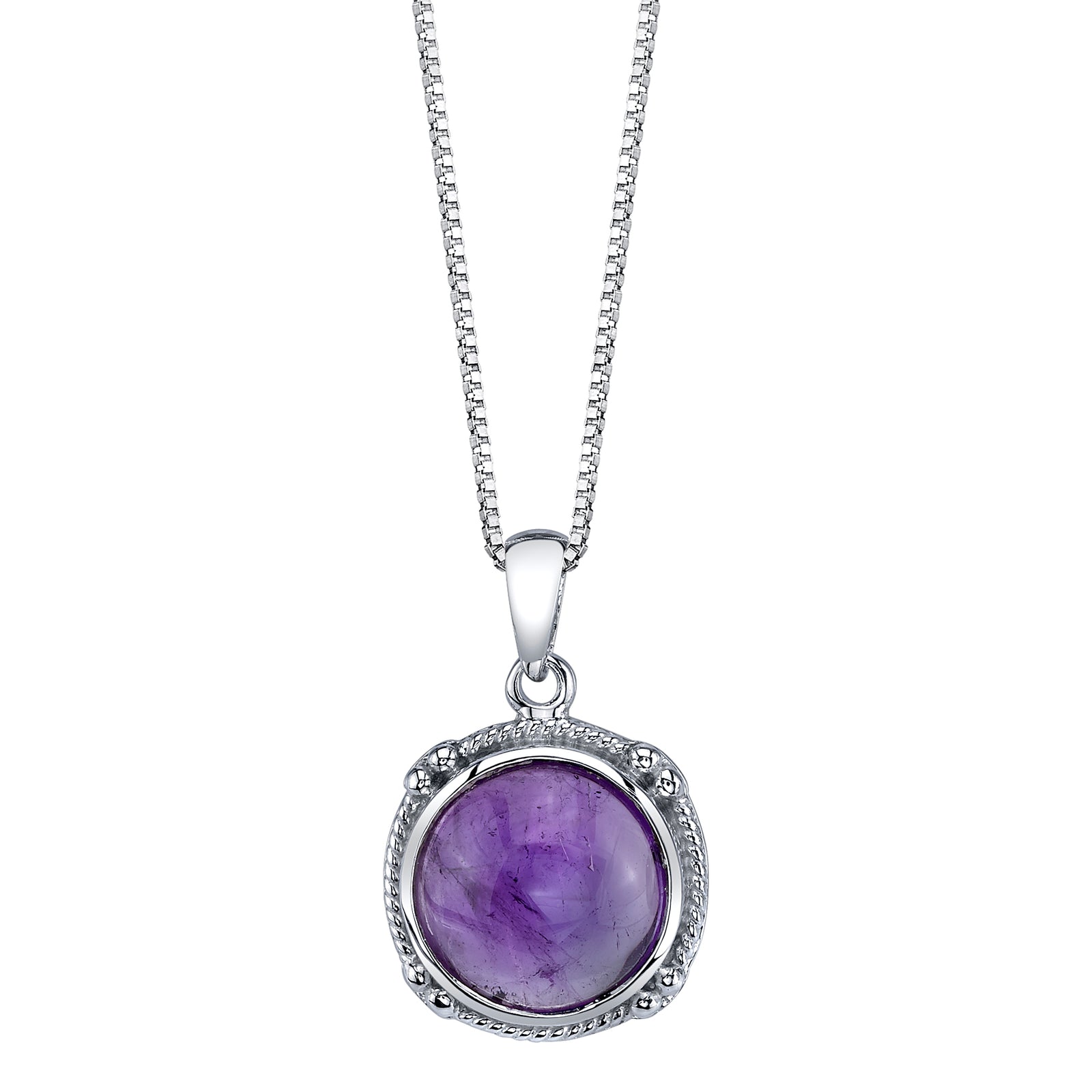 Large Round Cabochon Amethyst Pendant