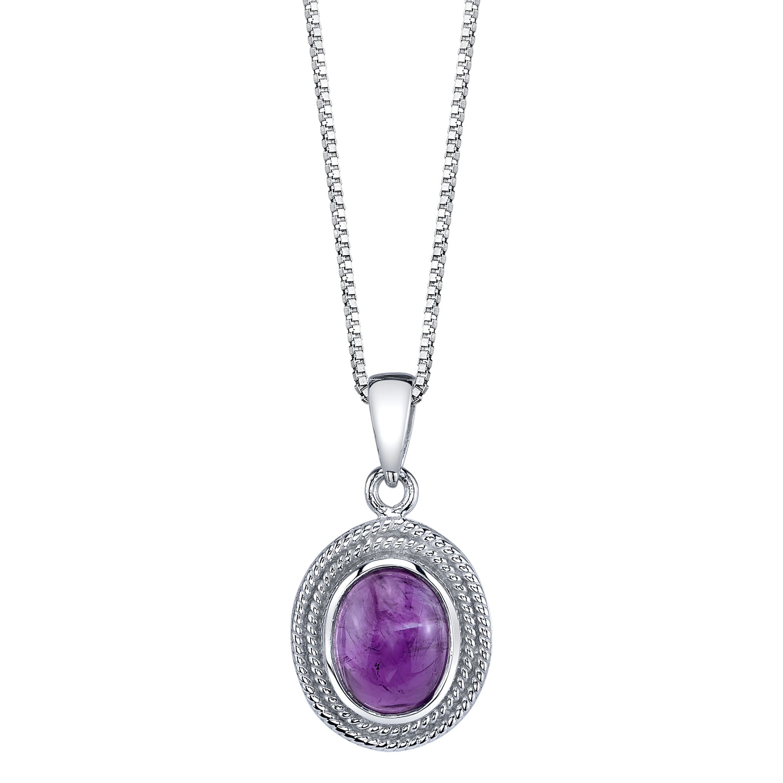 Oval Amethyst Cabochon Pendant