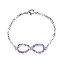 Pave Amethyst Infinity Bracelet
