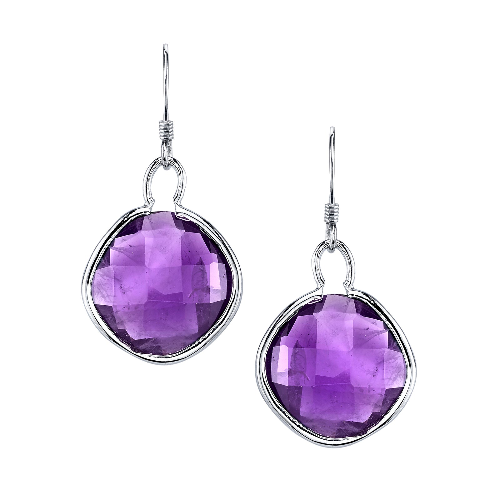 Faceted Square Earrings