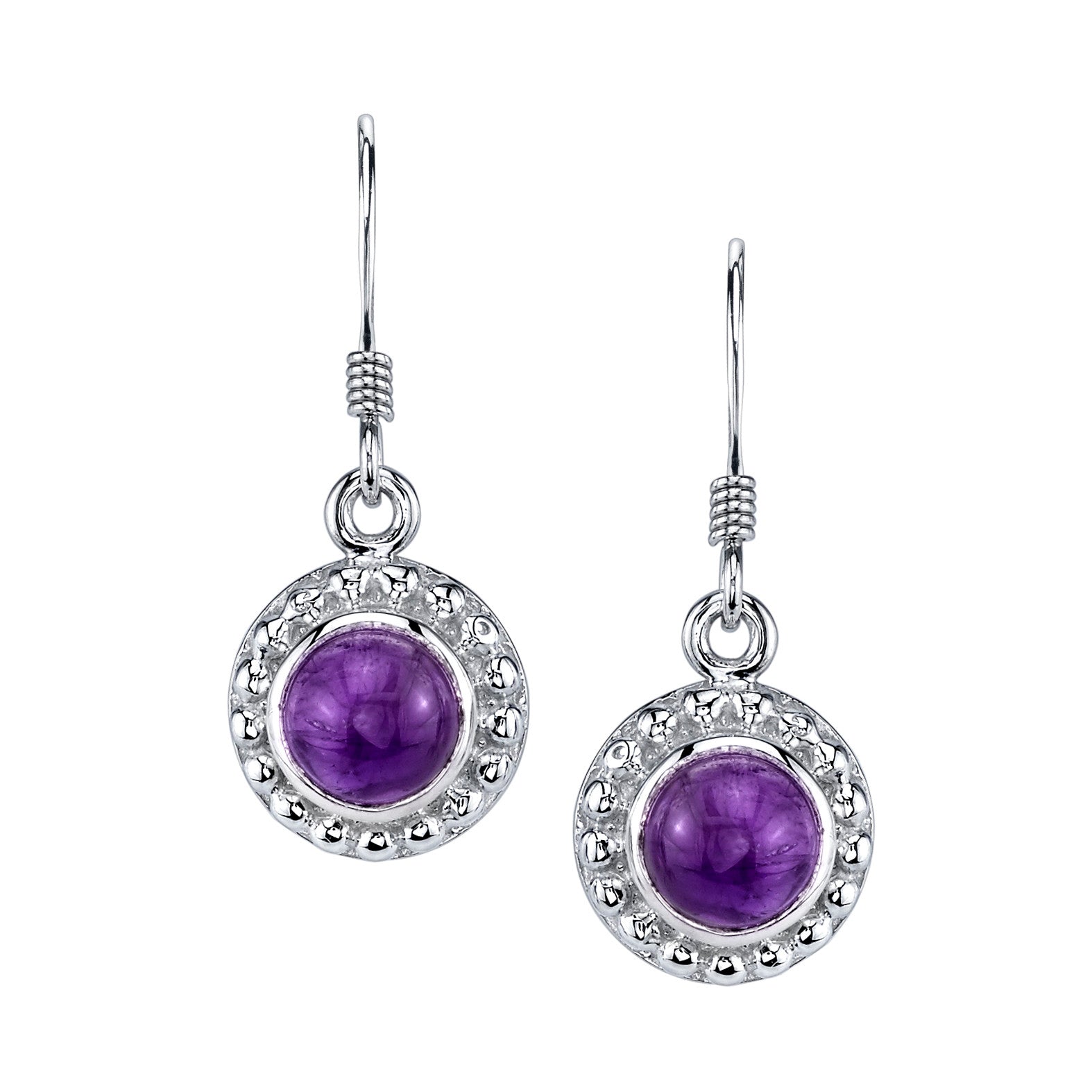 Amethyst cabochon deals earrings