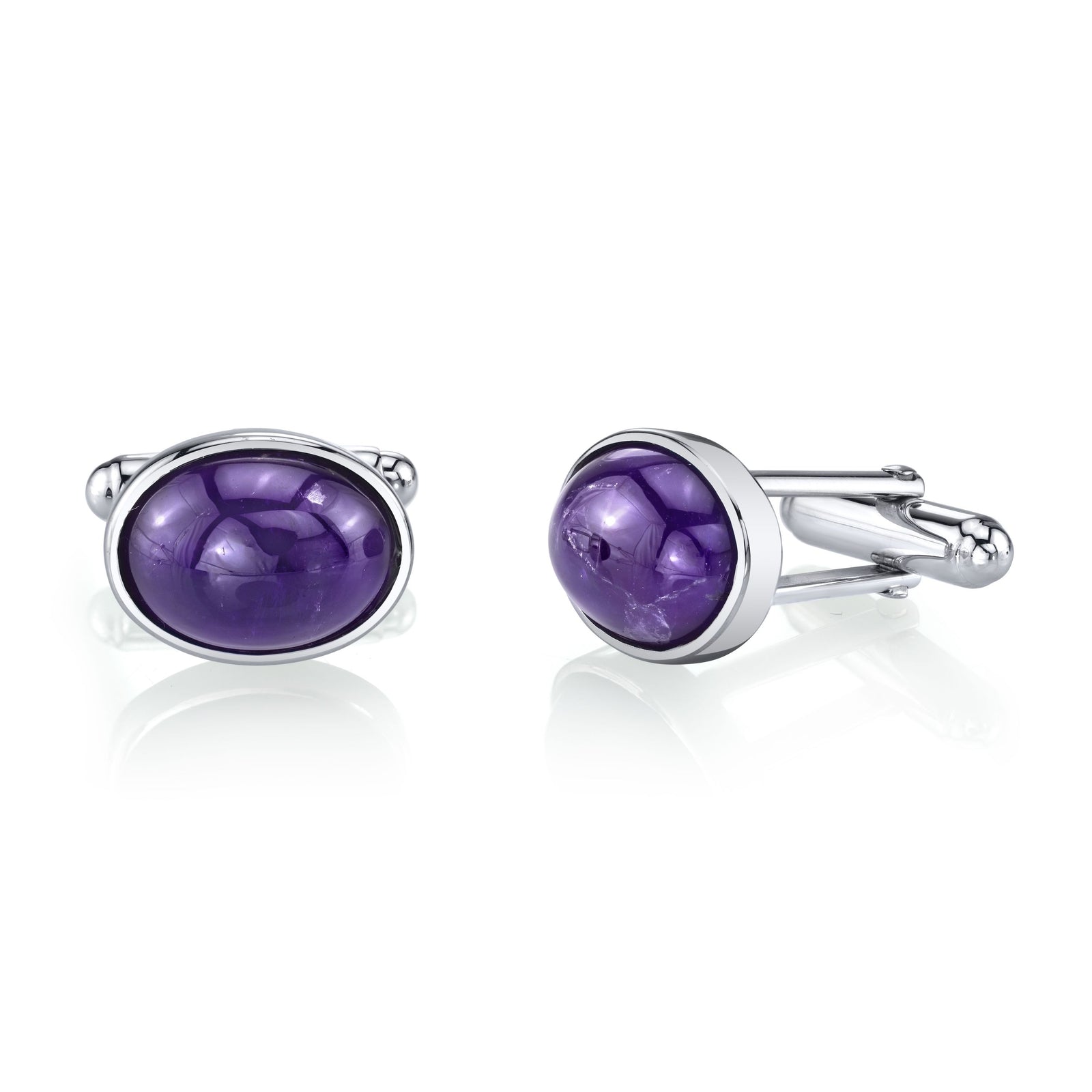 Cabochon Amethyst Cuff Links